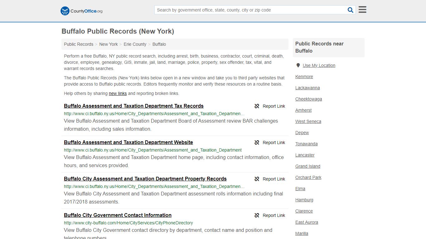 Public Records - Buffalo, NY (Business, Criminal, GIS, Property & Vital ...