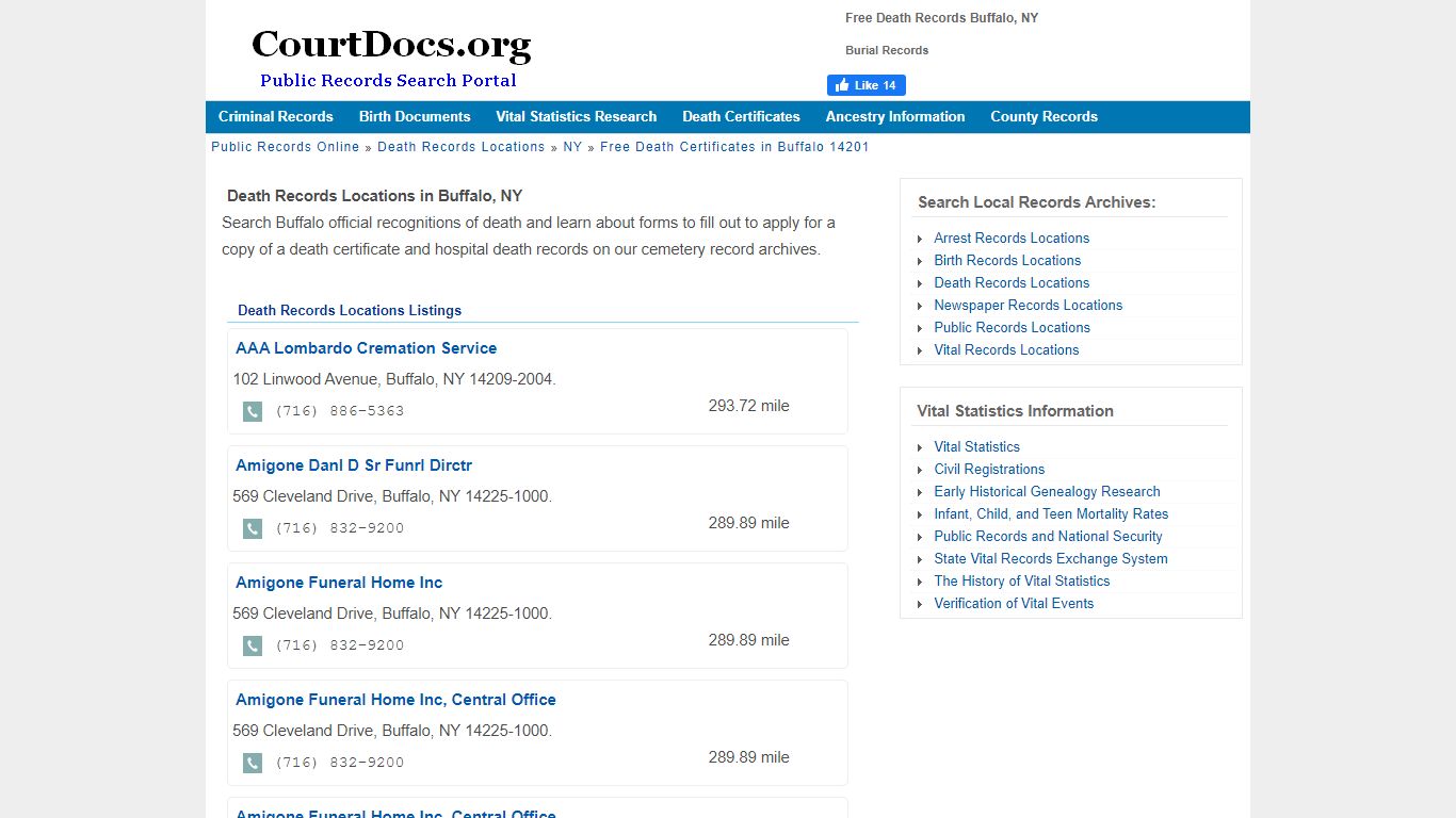 Free Death Records Buffalo, NY - Burial Records - CourtDocs.org