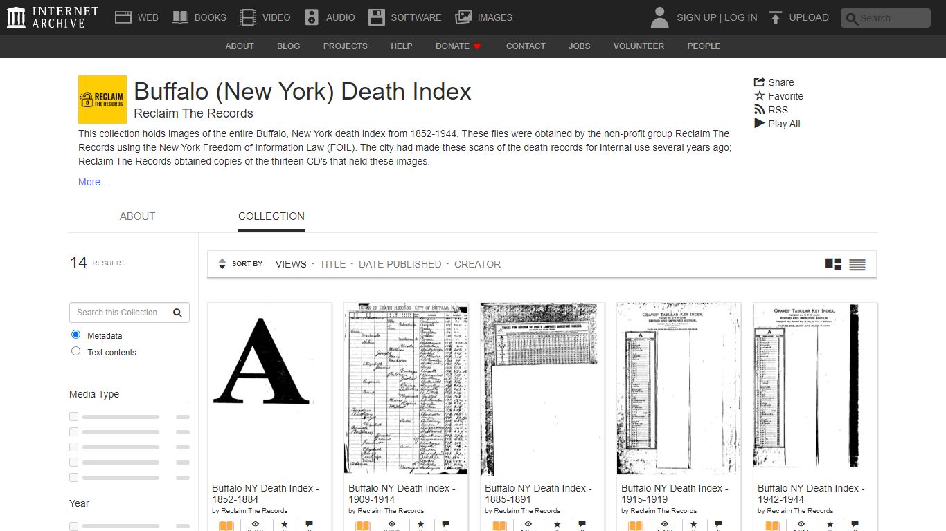 Buffalo (New York) Death Index : Free Texts - Internet Archive